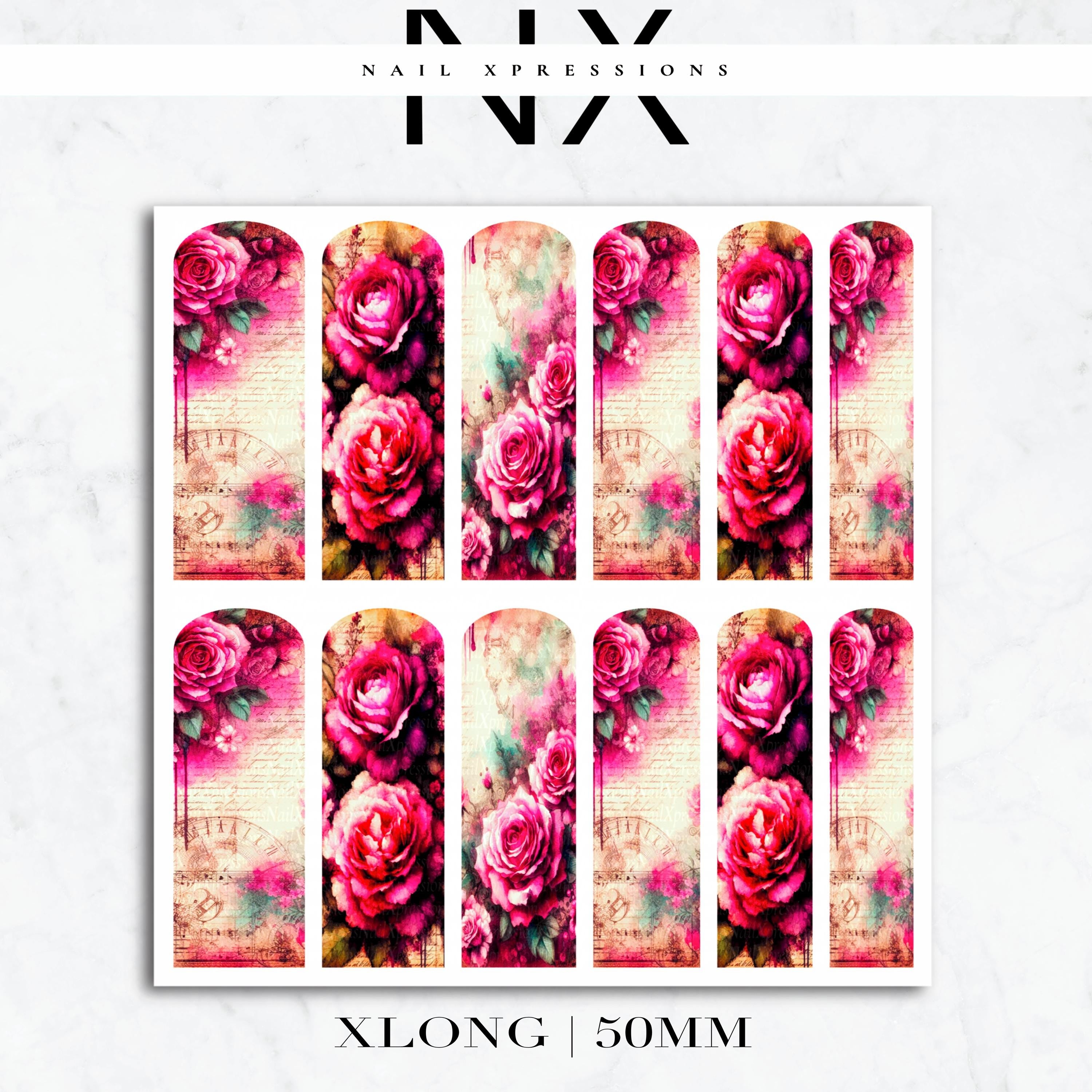 Vintage Roses Nail Decals | Nail Art Water Transfer | Nail Wraps