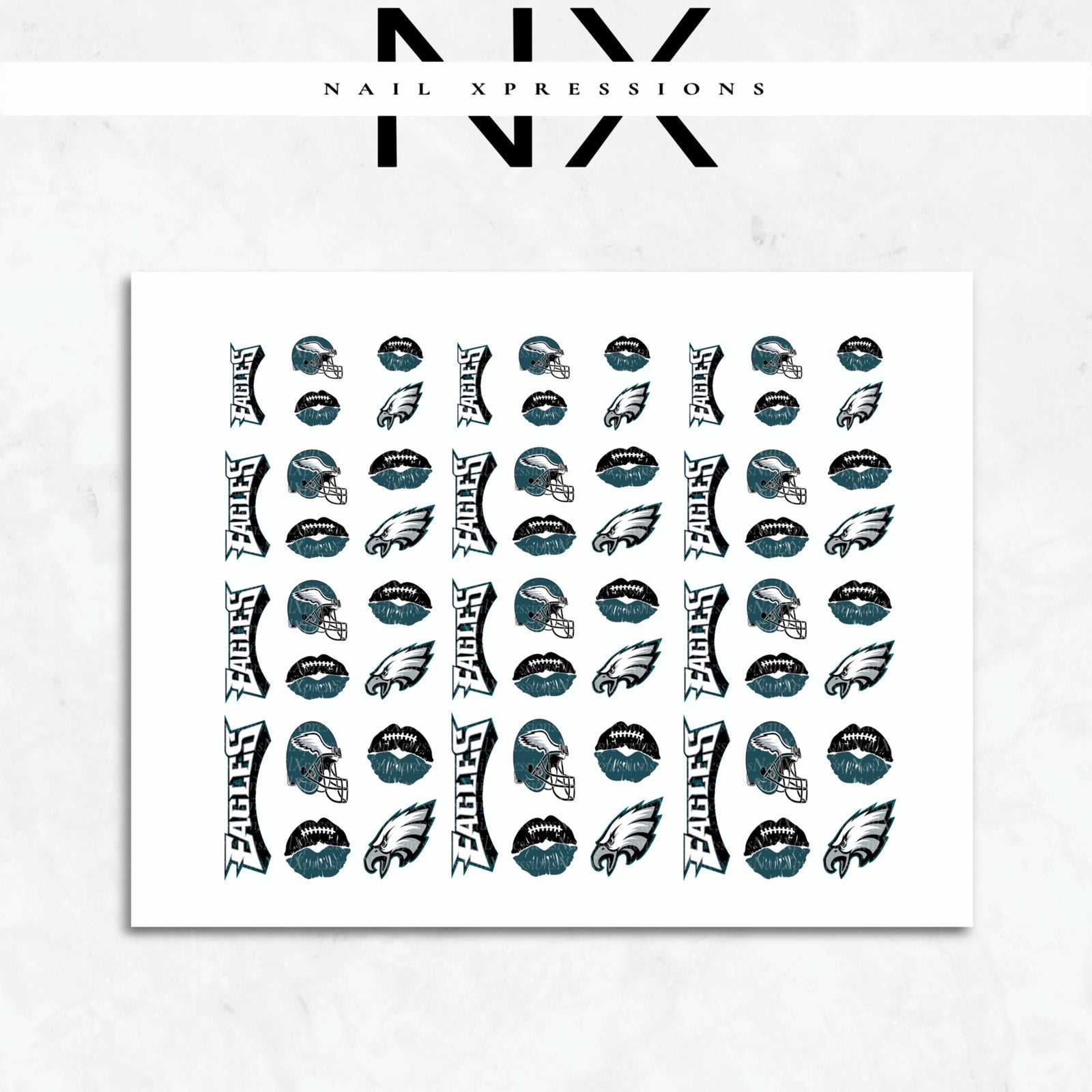 Eagles Football Water Nail Decal